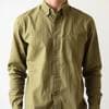 Slim Fit Linen Shirt Olive L