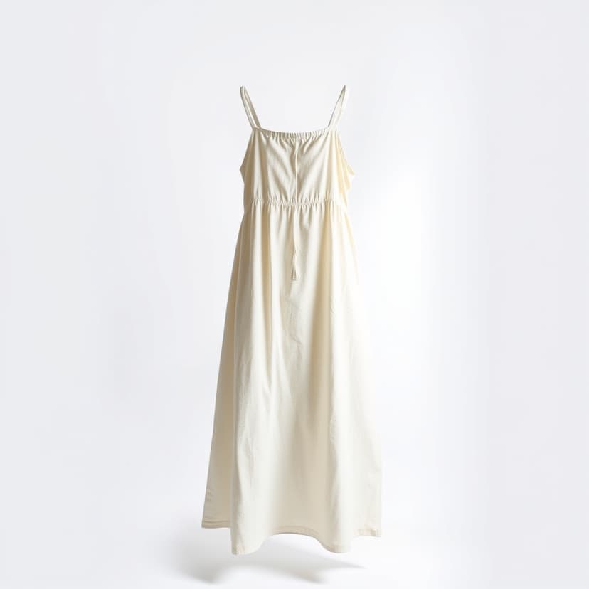 Linen Midi Dress Black S - 2