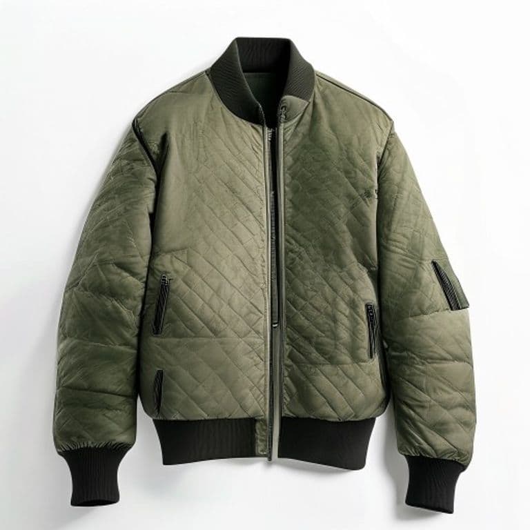Quilted Bomber Jacket Black S - 2